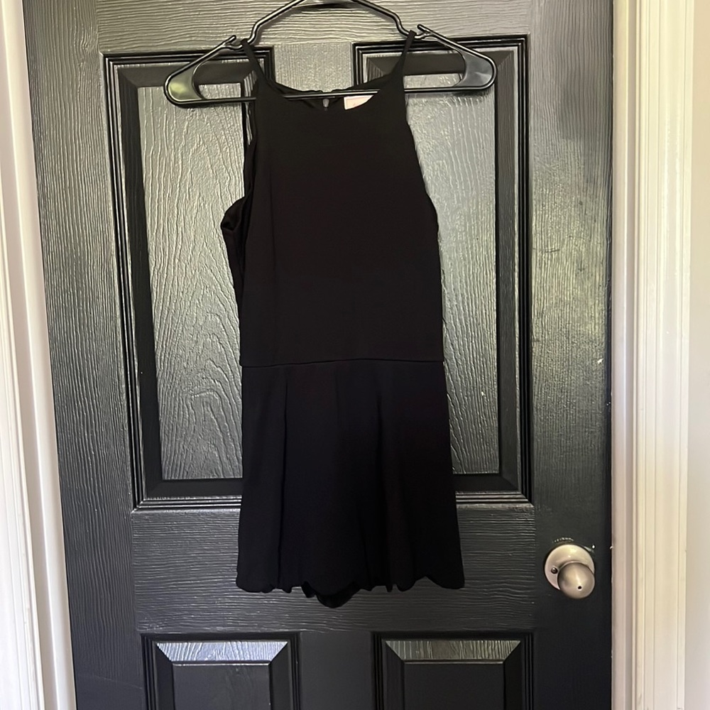 Love…Ady black scallop trim romper